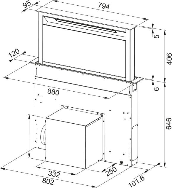 Franke Downdraft FDW 908 IB XS Asansörlü Ankastre Davlumbaz