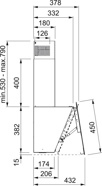 Franke Glass Vertical FPJ 915 V BK A / 900 Siyah Duvar Tipi Ankastre Davlumbaz