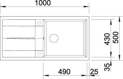 Blanco Metra XL 6-S Tezgah Üstü  Geniş Hazneli Volcano Gri Granit Eviye - 527306