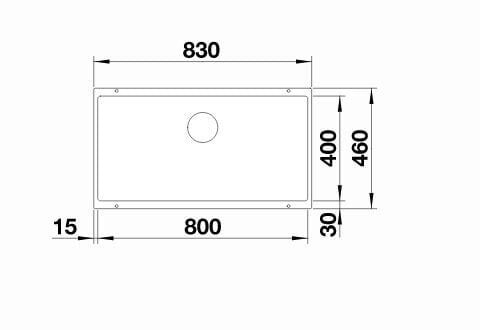 Blanco Subline 800-U Tezgah Altı  Granit Soft Beyaz Eviye - 527174
