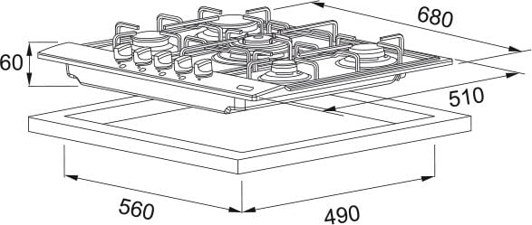 Franke Smart Linear FHNL 705 4G TC XS E Inox Ankastre Ocak