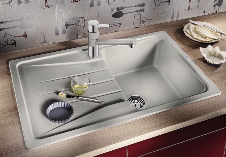 Blanco Sona 45-S Tezgah Üstü Granit Soft Beyaz Eviye - 527149