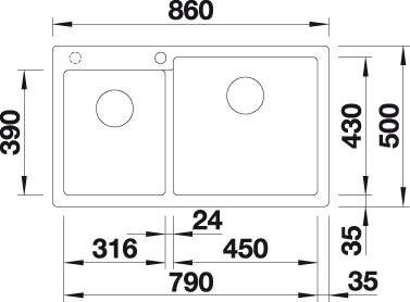 Blanco Pleon 9 Tezgah Üstü Granit Soft Beyaz Eviye - 527142