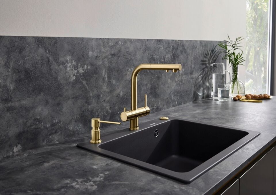 Blanco Fontas-S II Arıtmalı Spiralli Satin Gold Armatür - 526694