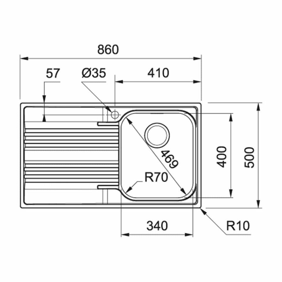 Franke SRX 611-86 Sol Damlalıklı Inox Çelik Eviye