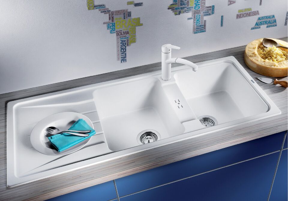 Blanco Sona  8-S Tezgah Üstü Granit Siyah Eviye - 525979