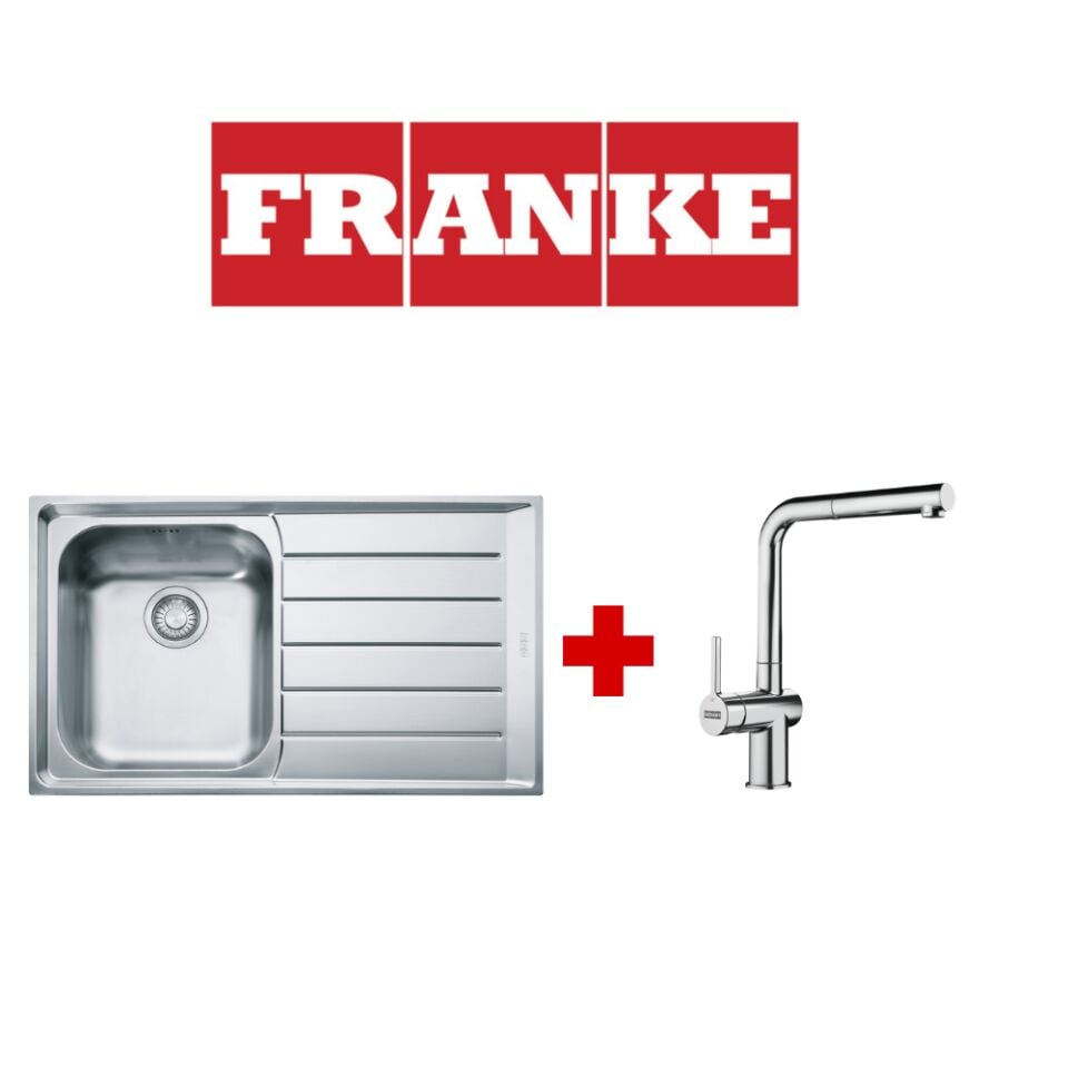 Franke Neptun NEX 611 Sağ Damlalıklı Çelik Eviye ve Active Plus Çelik Armatür Kampanyası