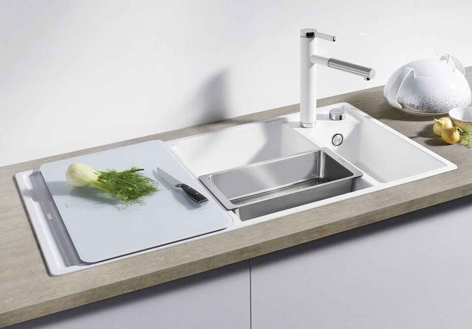 Blanco Axıa III 6-S Siyah Sol Damlalıklı Granit Eviye  - 525850
