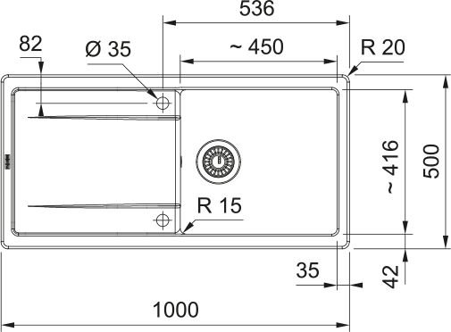 Franke MarisX Fraceram MXK 611-100 Beyaz Seramik Eviye