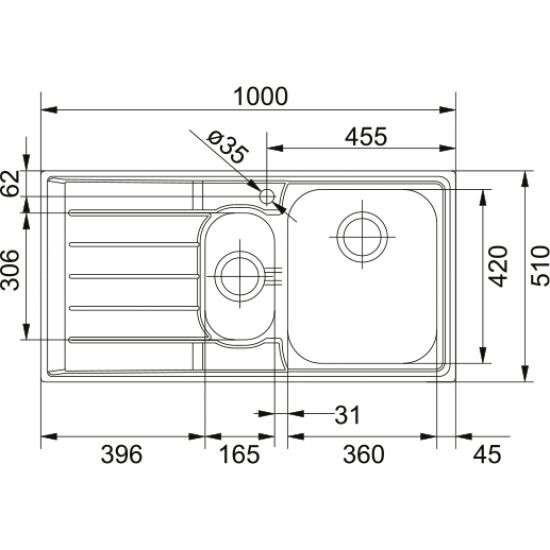 Franke Neptun NEX 651 İnox Sol Damlalıklı Çelik Eviye ve Active Plus 2.0 Krom Armatür