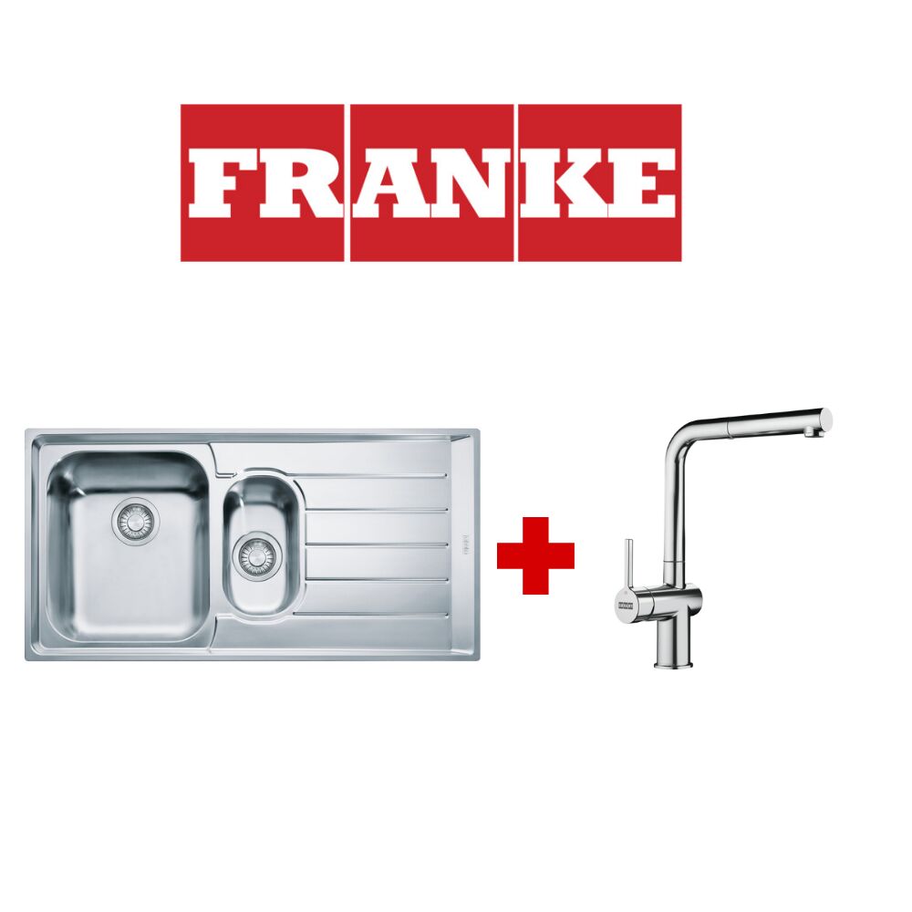 Franke Neptun NEX 651 İnox Sağ Damlalıklı Çelik Eviye ve Active Plus 2.0 Krom Armatür