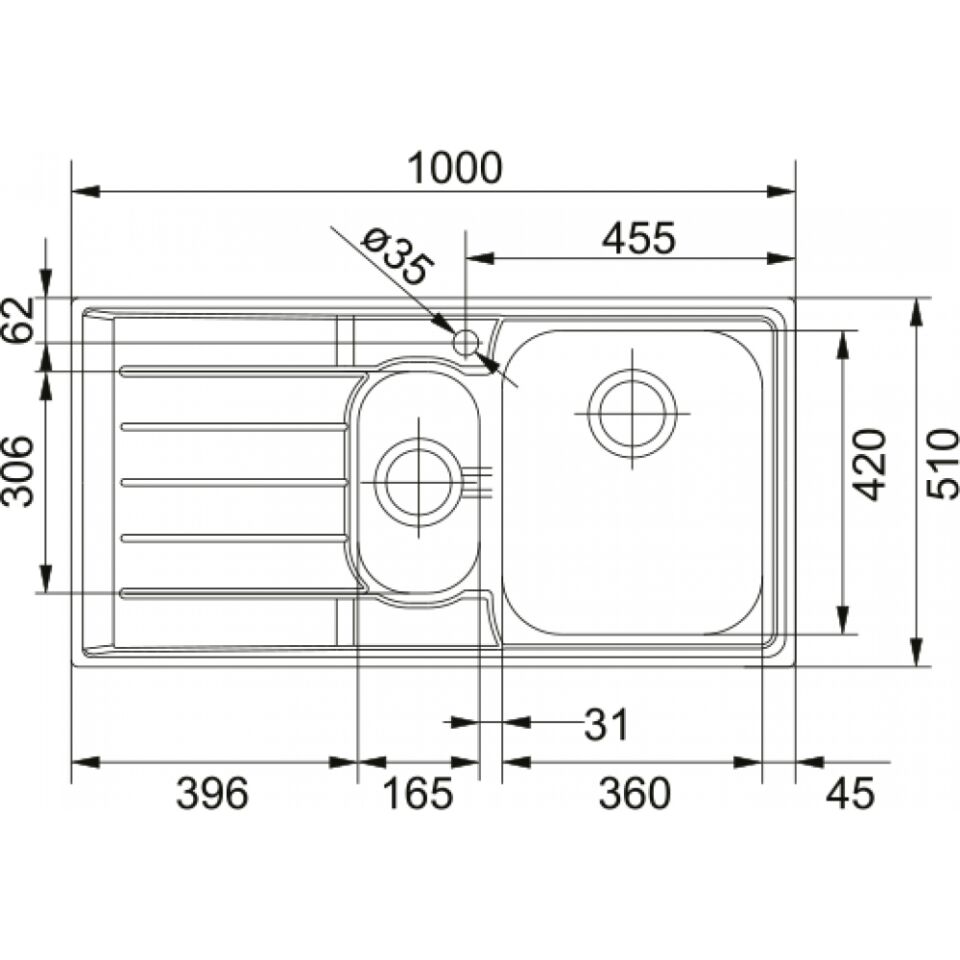 Franke Neptun NEX 651 İnox Sağ Damlalıklı Çelik Eviye ve Active Plus 2.0 Krom Armatür