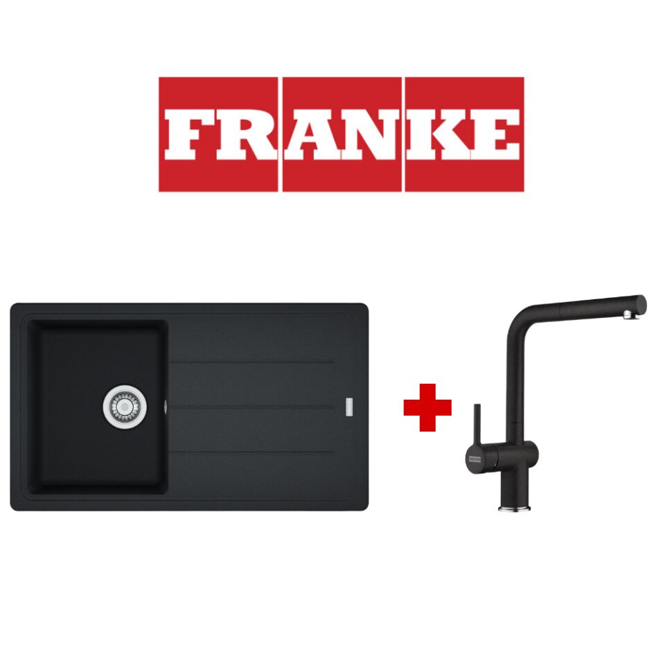 Franke Basis Bfg 611-86 Nero Granit Eviye ve Active Plus 2.0 Nero Armatür