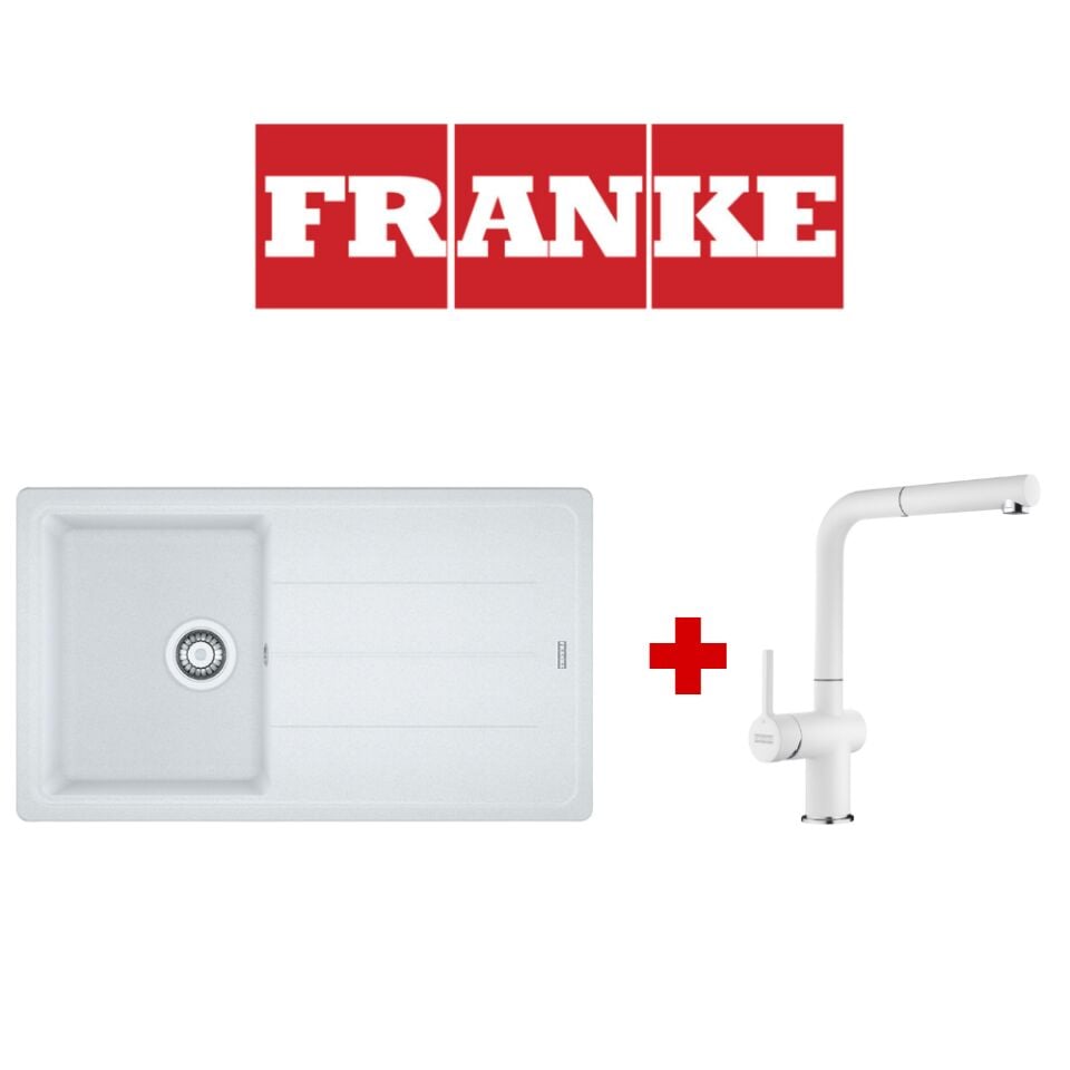 Franke Basis Bfg 611-86 Bianco Granit Eviye ve Active Plus 2.0 Bianco Armatür