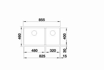 Blanco Subline 480/320-U Tezgah Altı Kahverengi Granit Eviye - 523593