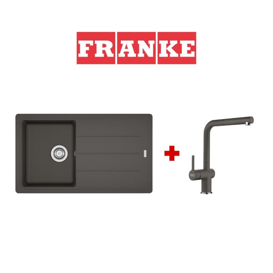 Franke Basis Bfg 611-86 Slate Grey Granit Eviye ve Active Plus 2.0 Slate Grey Armatür