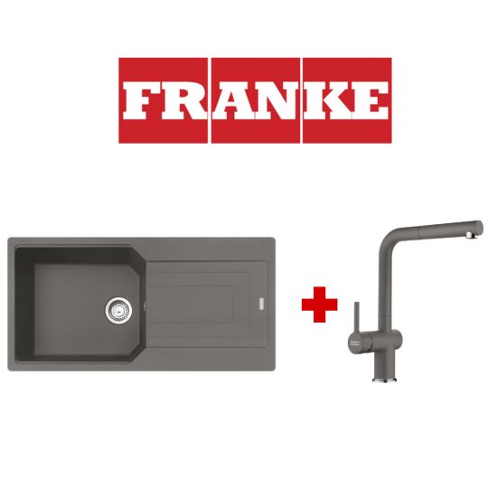 Franke Urban Ubg 611-100 Stone Grey Granit Eviye ve Active Plus 2.0 Stone Grey Armatür