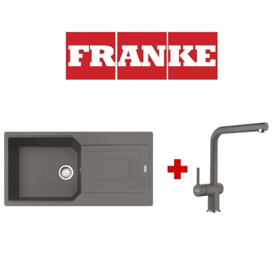 Franke Urban Ubg 611-100 Stone Grey Granit Eviye ve Active Plus 2.0 Stone Grey Armatür