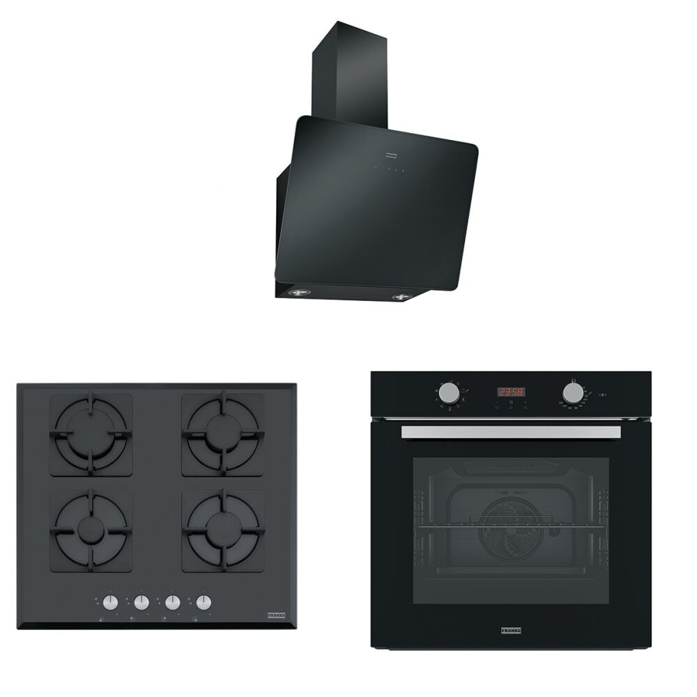 Franke Smart Linear Siyah Cam Ankastre Set