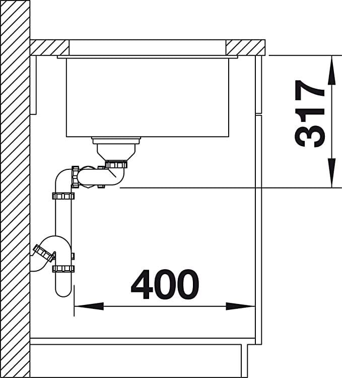 Blanco Subline 430/270-U Silgranit Beyaz Tezgah Altı Eviye - 523155