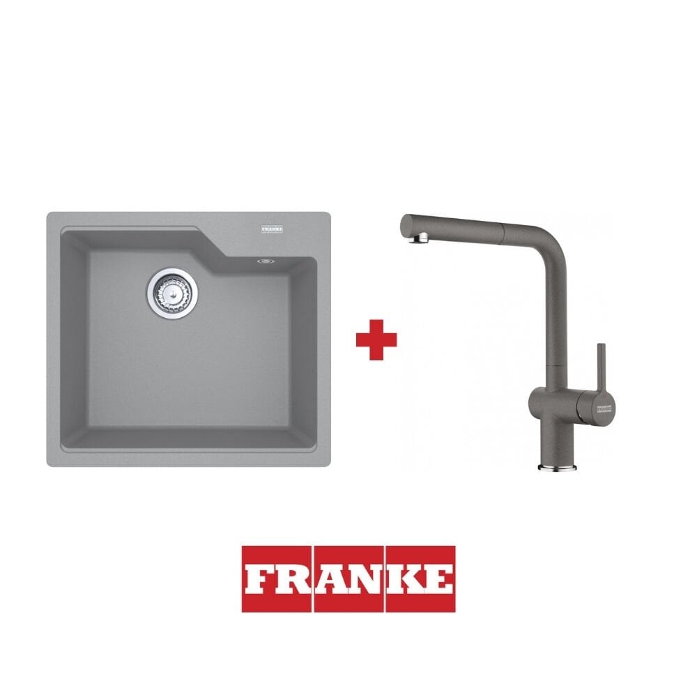 Franke Urban UBG 610-56 Stone Grey Granit Eviye ve Active Plus 2.0 Stone Grey Armatür