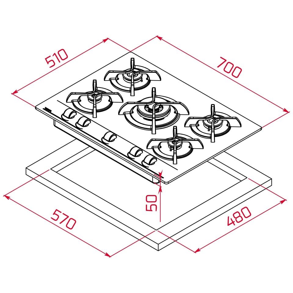 Teka GBC 75030 KBC BK (E4) Ankastre Ocak - 112580041