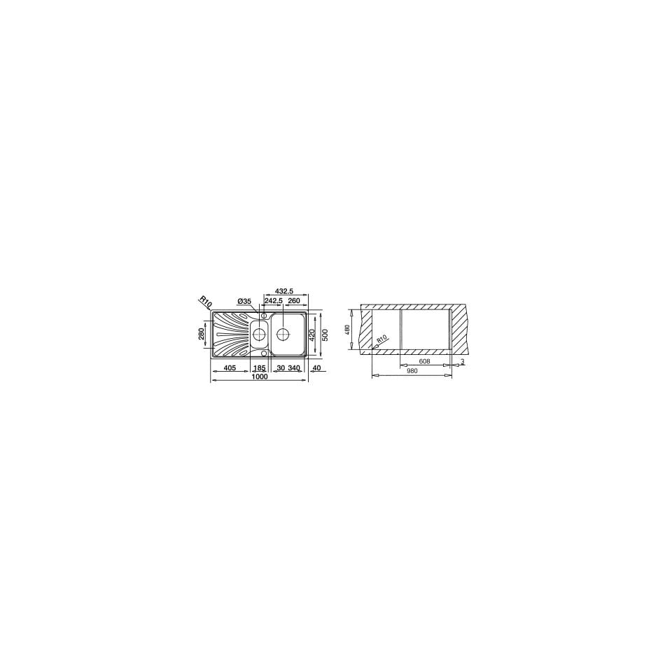 Teka PRINCESS 60 1½B 1D Sol Damlalıklı Çelik Eviye - 40109146