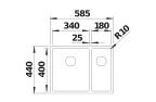 Blanco Claron 340/180-IF Sol  Eviye - 521607