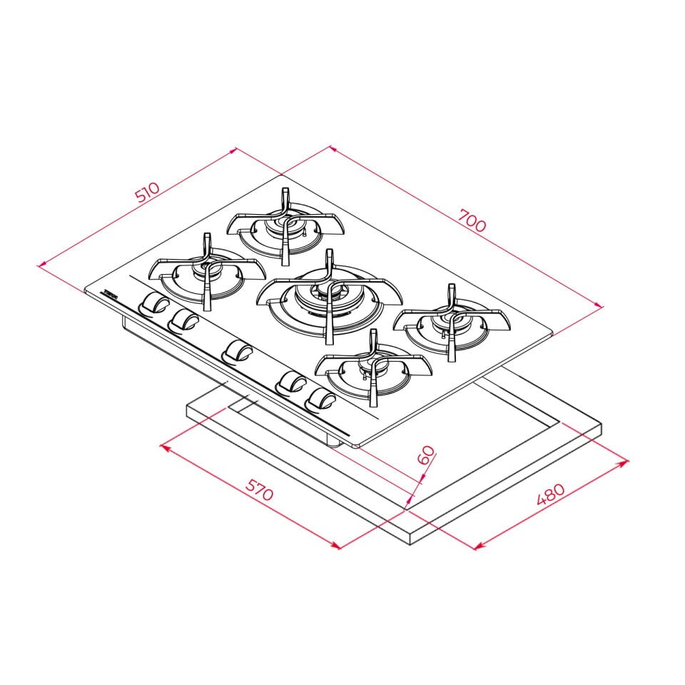Teka GBC 75030 KBC WH (E5) Ankastre Ocak - 112580053