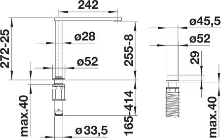 Blanco Eloscope F II Pencere Önü Krom Armatür - 516672