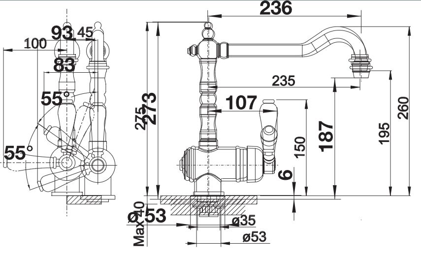 Blanco Tradon Krom Spiralsiz Armatür - 515990
