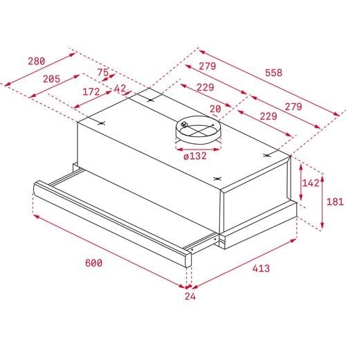 Teka TL 6210 IX Ankastre Sürgülü Aspiratör - 113080004