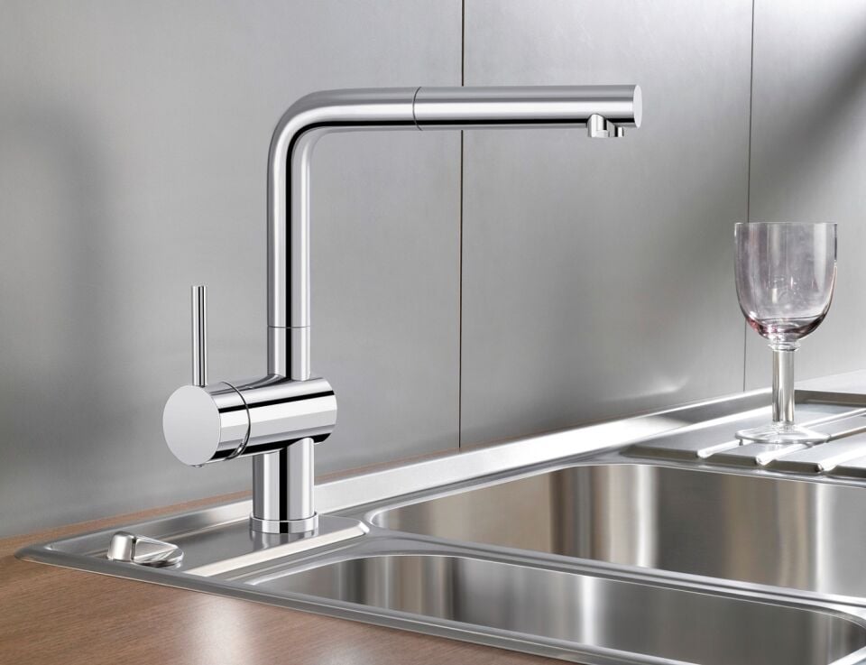 Blanco Linus-S Spiralli Sol Elcikli Krom Armatür - 514016