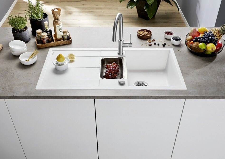 Blanco Metra 6-S Damlalıklı Granit Eviye Beyaz - 513046