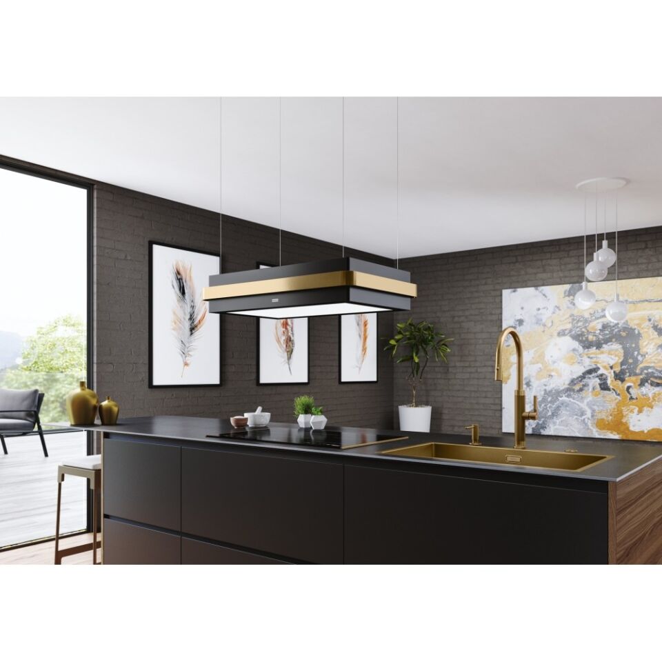 Franke Mythos Masterpiece FMYS BK/GD F80 KL Matt Black+Gold Ada Davlumbaz