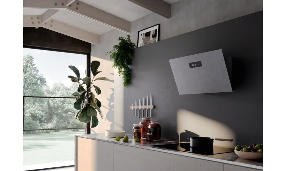Faber Grexia GRES LG 80 Siyah/Light Grey Porselen Davlumbaz