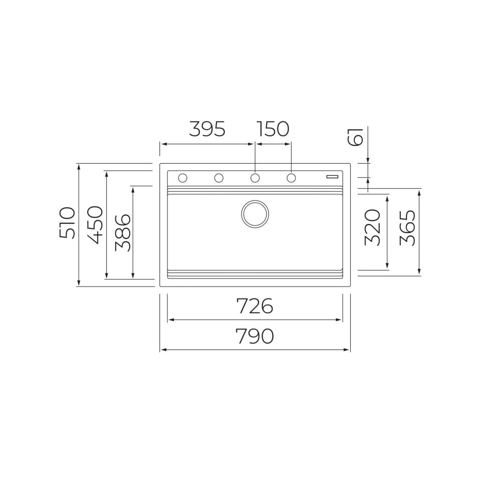 Teka NOVA 80 WS-TG Siyah Granit Eviye - 115230057
