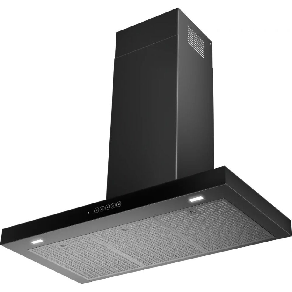 Faber T-DARK A90 NG Siyah Paslanmaz Çelik/Cam Davlumbaz
