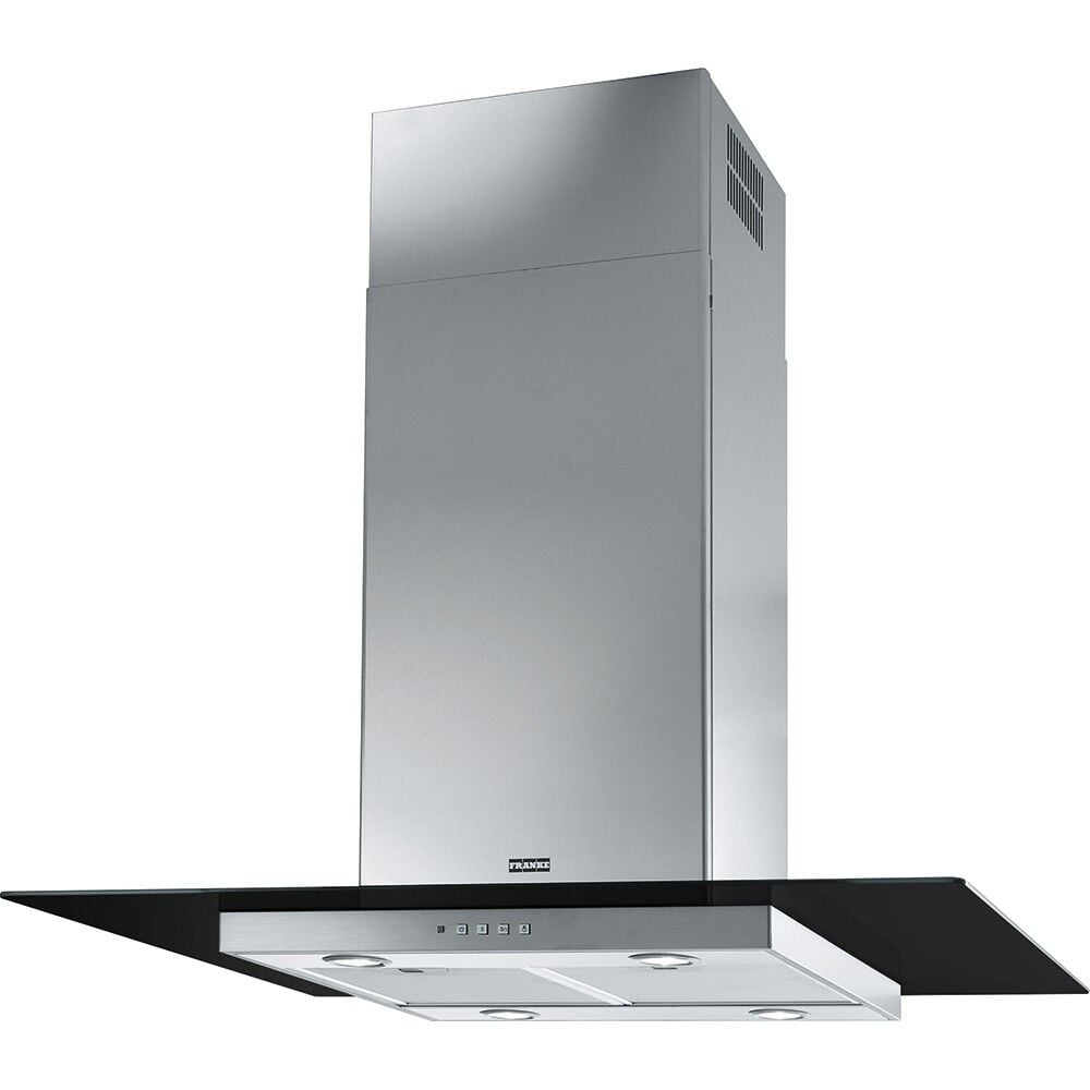 Franke Ada Glass Linear FGL 915 I BK XS/900 Siyah + Inox Ada Tipi Davlumbaz