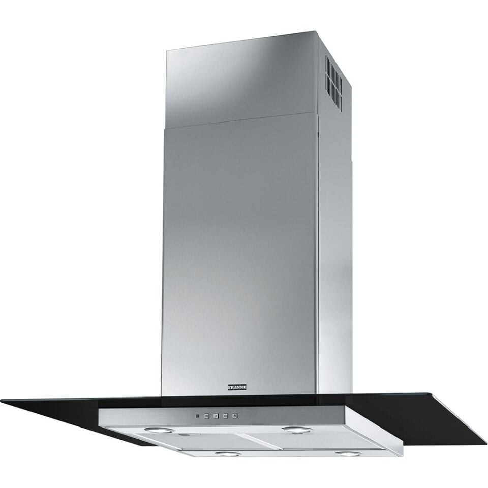 Franke Ada Glass Linear FGL 915 I BK XS/900 Siyah + Inox Ada Tipi Davlumbaz