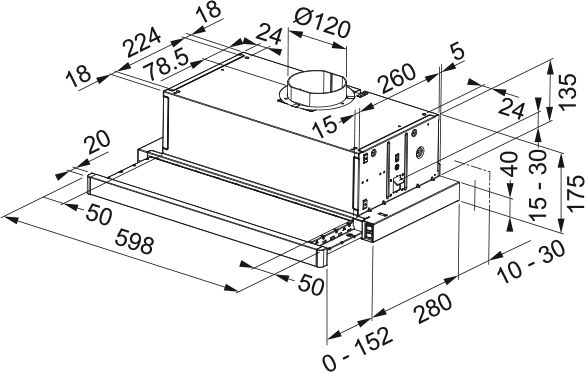 Franke FTC 6032 GR/ XS Inox Ankastre Sürgülü Aspiratör