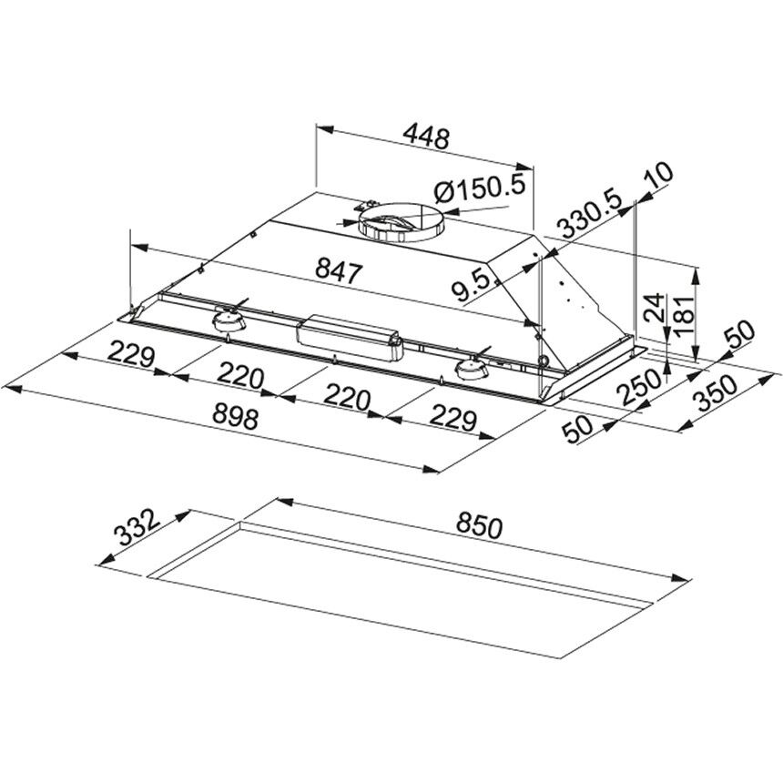Franke Ankastre Inca Box FBI 931H XS Inox Ankastre Davlumbaz