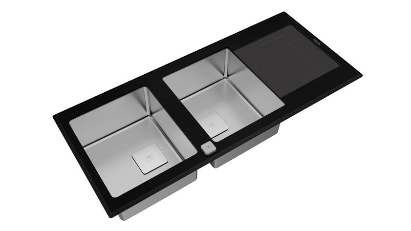 Teka DIAMOND RS15 2B 1D Siyah Cam Yüzey Eviye - 115160007
