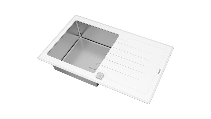 Teka DIAMOND RS15 1B 1D Beyaz Cam Yüzey Eviye - 115100012