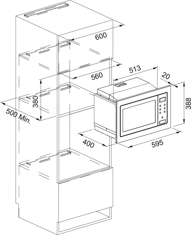 Franke Smart FSM 25 MW XS Siyah + Inox Ankastre Mikrodalga