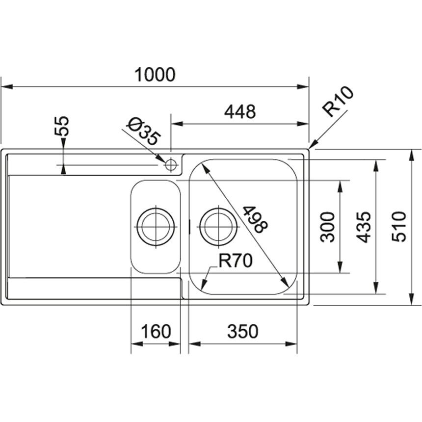 Franke Maris MRX 251-100 İnox Paslanmaz Çelik Eviye
