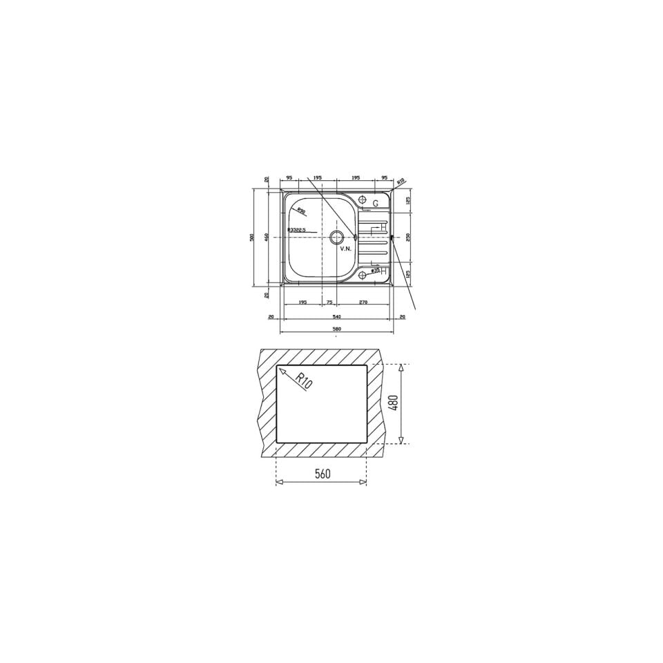 Teka CLASSIC 1B ½D 580 Sağ Damlalıklı Çelik Eviye - 40133222