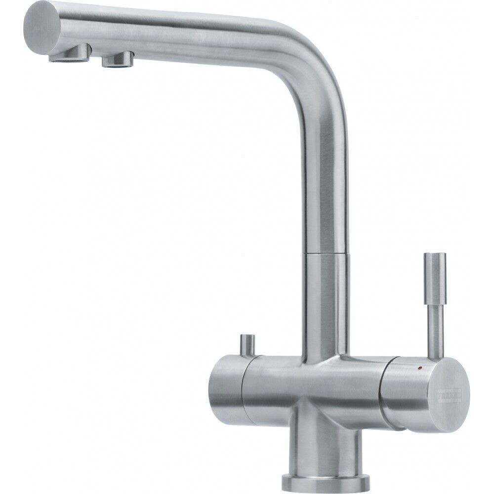 Franke Atlas Çift Elcikli Arıtma Takılabilen Spiralsiz Inox Armatür