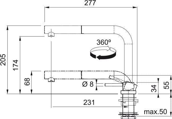 Franke Active Window Doccia Pencere Önü Asansörlü Spiralli Krom Armatür