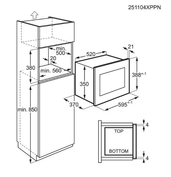 Electrolux LMS4253TBK TouchOpen 500 Siyah Ankastre Mikrodalga